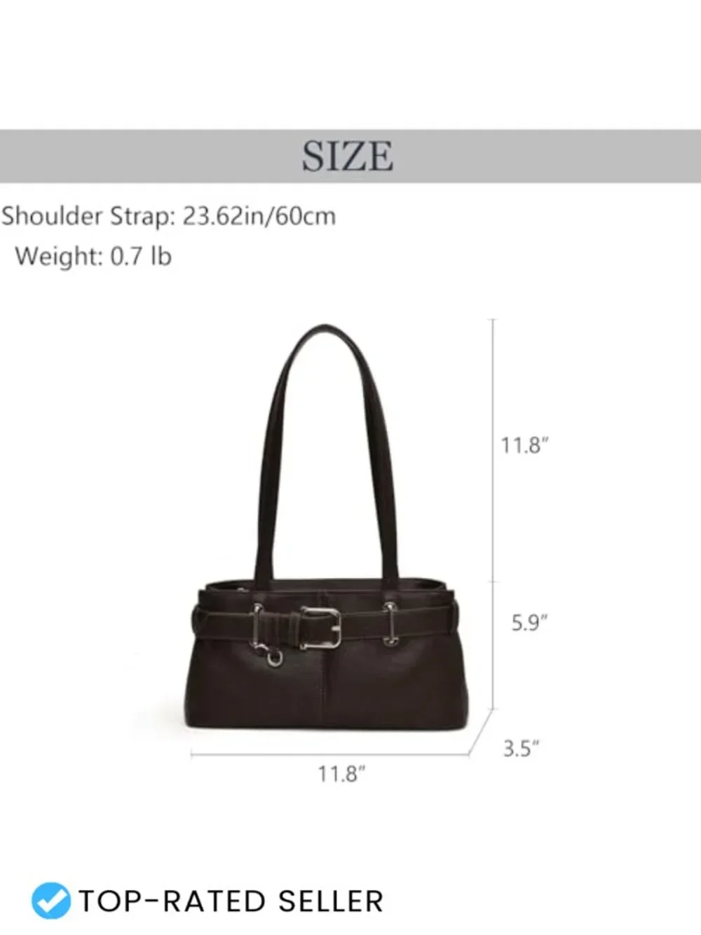 Vintage Y2K Hobo Bag Women PU Leather Belt Buckle Underarm Satchel Shoulder
